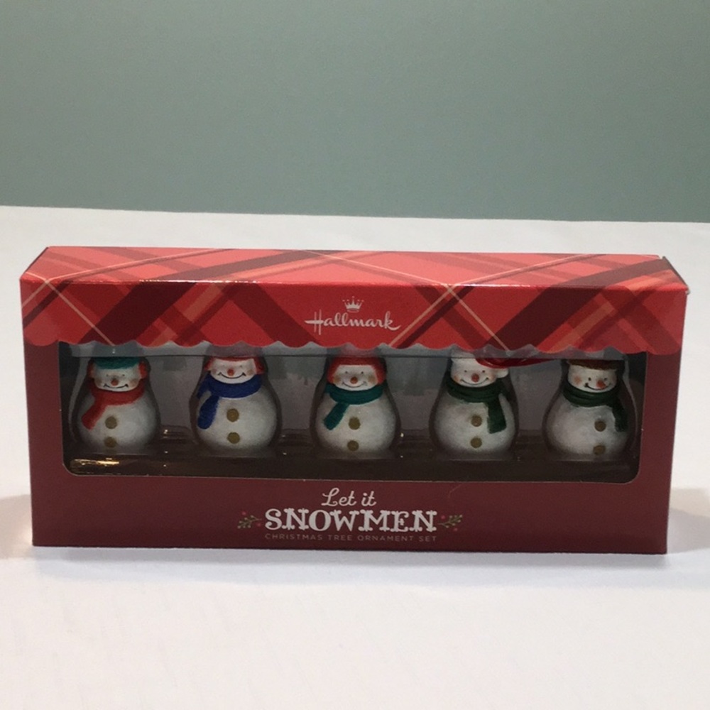 Hallmark Christmas Tree Snowmen Ornament Set Of 5